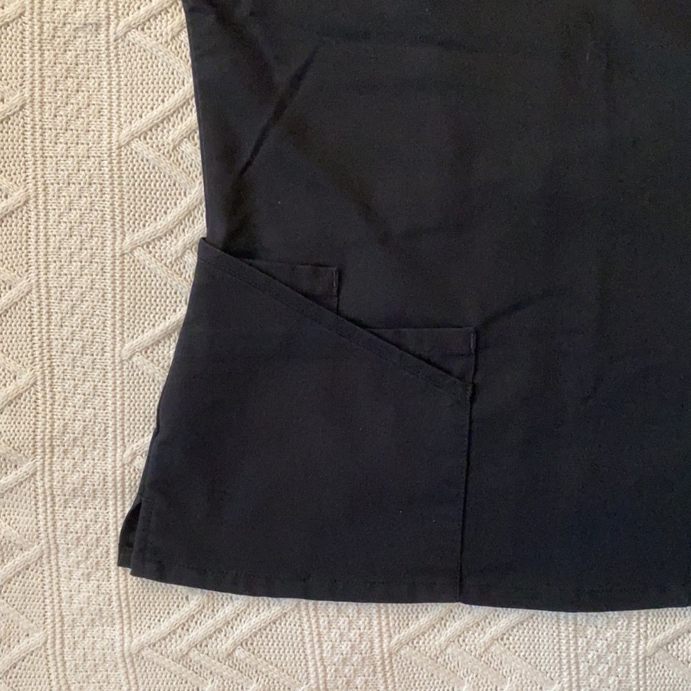 USED! Fair/Good Condition! Urbane Scrub Top! Black!! Sophie Mock Wrap Top! - Picture 2 of 6